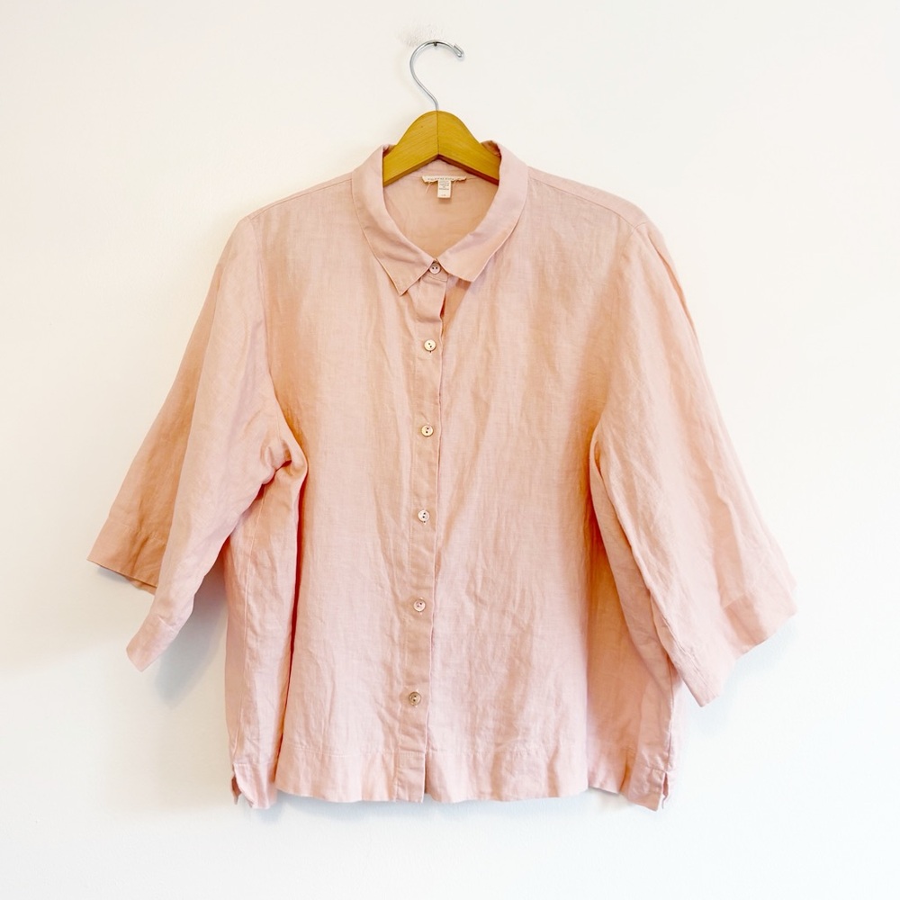 EILEEN FISHER linen button down blouse